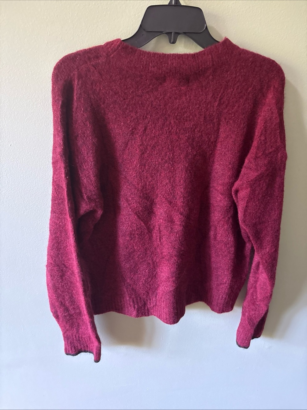 BRORA Women's Burgundy Alpaca /merino Wool Sweater Jumper 12-14 (M-L) - Picture 5 of 5